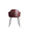 Harbour Dining Arm Chair - Black Steel Legs - Hard Shell- Burned Red
