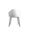 Harbour Dining Arm Chair - Black Steel Legs - Hard Shell - White