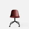 Harbour Swivel Side Chair wCasters - Black steel Base - Hard Shell- Burned Red