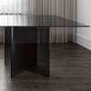 Atelier - Dining Table - Smoked Glass with Smooth Finish - Closeup