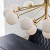Apiales 18 brushed brass finish opal white glass detail