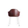 Harbour Dining Arm Chair - White Steel Legs - Hard Shell- Burned Red