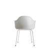 Harbour Dining Arm Chair - White Steel Legs - Hard Shell- Light Grey