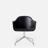 Harbour Swivel Arm Chair - Polished Aluminum Base - Dakar Black