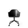 Harbour Swivel Arm Chair wCasters - Black Steel Base - Dakar Black
