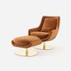 Elba Lounge Chair with footstool - Domkapa-Price Category 1-Powell-Brick