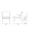 Diagram - Boomerang Lounge Chair with Armrest
