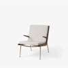 Boomerang Lounge Chair with Armrest - Walnut - Loop Cream K5042-33