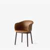 Elefy JH31 Dining Chair Walnut Legs Cognac Silk Leather Shell