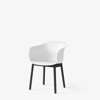 Elefy JH30 Dining Chair Black Oak Legs White Hard Shell