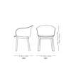 Diagram - Elefy JH30 Dining Chair Wooden Legs Hard Shell