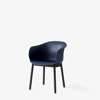 Elefy JH30 Dining Chair Black Oak Legs Midnight Blue Hard Shell