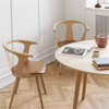 In Between SK2 Dining Chair Upholstered - White Oiled Oak - Cognac Leather