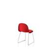 3D Dining Chair - Fully Upholstered Sledge Base - Chrome base