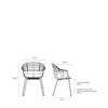 Diagram - Bat Dining Chair - Front Upholstered Conic Base