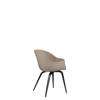 Bat Dining Chair - Front Upholstered Wood Base - Black Stained Beech