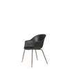 Bat Dining Chair - Un-Upholstered Conic Base - Antiquebrass Base - black Shell