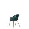 Bat Dining Chair - Un-Upholstered Conic Base - Antiquebrass Base - dark green Shell