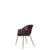 Bat Dining Chair - Un-Upholstered Conic Base - Antiquebrass Base - dark pink Shell