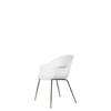 Bat Dining Chair - Un-Upholstered Conic Base - Antiquebrass Base - pure white Shell