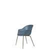 Bat Dining Chair - Un-Upholstered Conic Base - Antiquebrass Base - smoke blue Shell