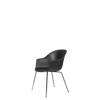 Bat Dining Chair - Un-Upholstered Conic Base - Blackchrome Base - black Shell