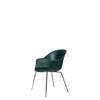 Bat Dining Chair - Un-Upholstered Conic Base - Blackchrome Base - dark green Shell