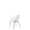 Bat Dining Chair - Un-Upholstered Conic Base - Blackchrome Base - pure white Shell
