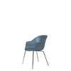 Bat Dining Chair - Un-Upholstered Conic Base - Blackchrome Base - smoke blue Shell