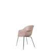 Bat Dining Chair - Un-Upholstered Conic Base - Blackchrome Base - sweet pink Shell