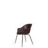 Bat Dining Chair - Un-Upholstered Conic Base - Black Base - dark pink Shell