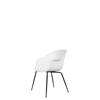 Bat Dining Chair - Un-Upholstered Conic Base - Black Base - pure white Shell