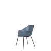 Bat Dining Chair - Un-Upholstered Conic Base - Black Base - smoke blue Shell