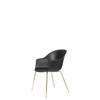 Bat Dining Chair - Un-Upholstered Conic Base - Brass Base - black Shell