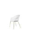 Bat Dining Chair - Un-Upholstered Conic Base - Brass Base - pure white Shell