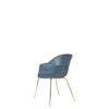 Bat Dining Chair - Un-Upholstered Conic Base - Brass Base - smoke blue Shell