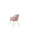 Bat Dining Chair - Un-Upholstered Conic Base - Brass Base - sweet pink Shell