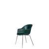 Bat Dining Chair - Un-Upholstered Conic Base - Chrome Base - dark green Shell