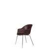 Bat Dining Chair - Un-Upholstered Conic Base - Chrome Base - dark pink Shell