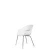 Bat Dining Chair - Un-Upholstered Conic Base - Chrome Base - pure white Shell