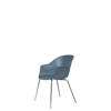 Bat Dining Chair - Un-Upholstered Conic Base - Chrome Base - smoke blue Shell