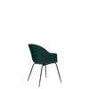Bat Dining Chair - Un-Upholstered Conic Base - Black Base - dark green Shell