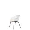 Bat Dining Chair Conic Base with Cushion - Black base - pure white Shell