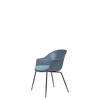 Bat Dining Chair Conic Base with Cushion - Black base - smoke blue Shell