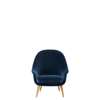 Bat Lounge Chair - Fully Upholstered High Back Wood Base - Oak gubi velluto 970