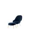 Bat Lounge Chair - Fully Upholstered High Back Wood Base - Brass gubi velvet 970