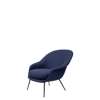 Bat Lounge Chair - Fully Upholstered Low Back Conic Base - Black