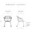 Diagram - Bat Meeting Chair - Front Upholstered 4 Legs with Castors