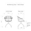 Diagram - Bat Meeting Chair - Front Upholstered Swivel Base