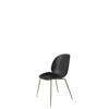 Beetle Dining Chair - Un-Upholstered Conic Case - Antique brass Base - black shell